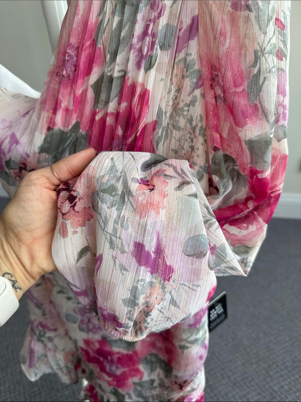 Express Pink Floral One-Shoulder Dress size small - Picture 4 of 8